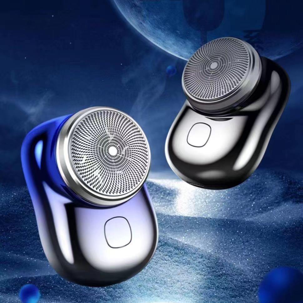 Glossy black mini rechargeable cannon shaver