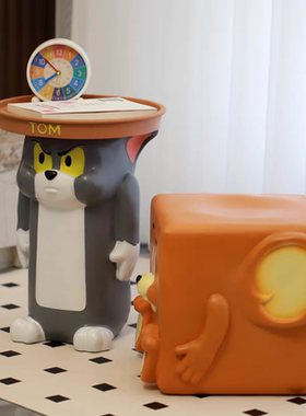 创意入户换鞋凳门口家用小矮凳可爱入户穿鞋板凳汤姆猫奶油风凳子