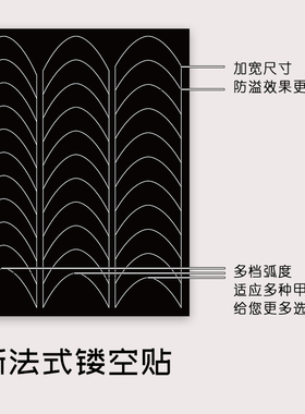 蜜糖小姐美甲喷绘镂空法式贴纸