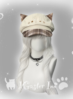 原创猫耳可拆卸亚文化贝雷帽配饰