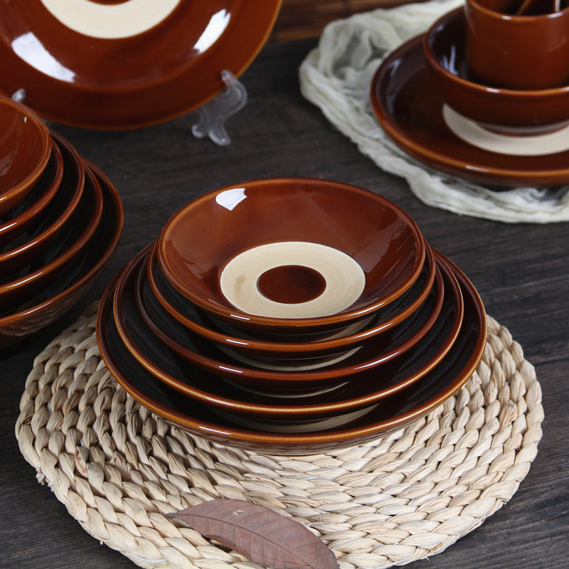 新品复古做旧商用陶瓷饭碗创意水浒碗酒碗蒸饭碗扣肉碗酱料碗特色