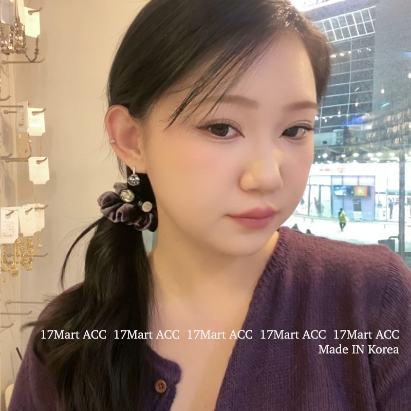 11.4韩国东大门baket发饰单钻彩色珠子丝绒发圈小肠发圈 - 图2