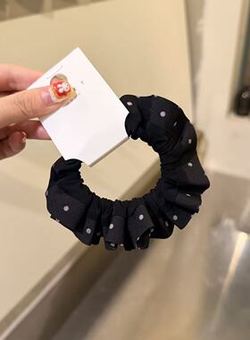 baket牛仔拼色波点小肠发圈