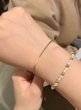 3.20东大门韩国vase银饰简约蛇骨手链925银