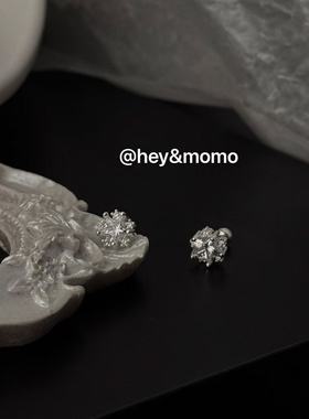 11.17直播韩国hey银饰超闪小雪花耳钉耳饰925银