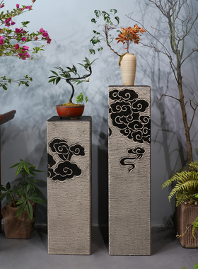 庭院花架石柱墩户外仿石墩子底座室外盆景祥云柱花园展示柱摆件