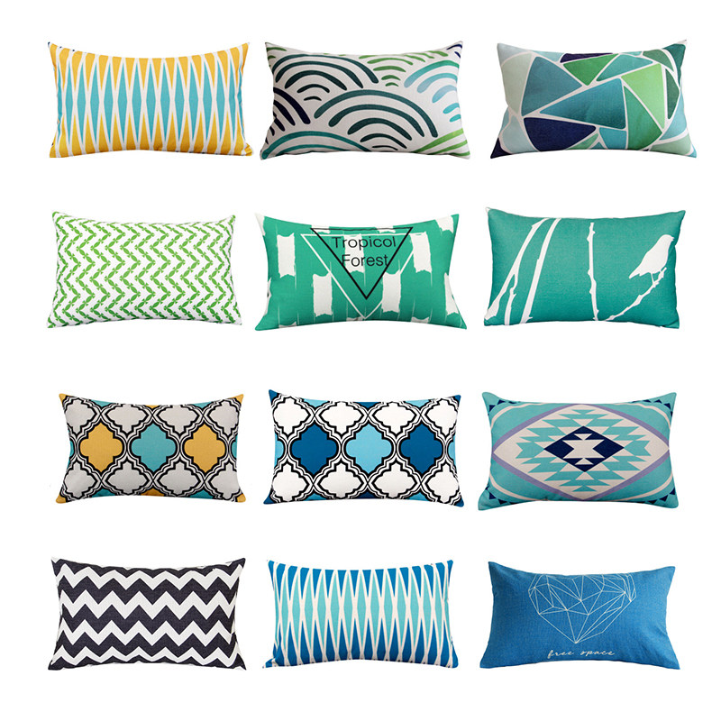 北欧麋鹿棉麻沙发抱枕长方形靠背30*50/40*60/70办公室腰枕靠枕,淘宝优惠券,粉丝福利购,淘宝优惠卷