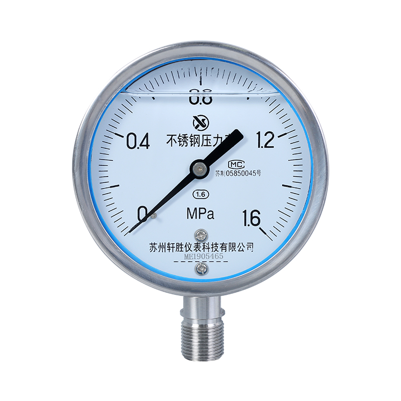 苏州轩胜 YNBF100耐震不锈钢压力表 抗振不锈钢耐高温防腐压力表