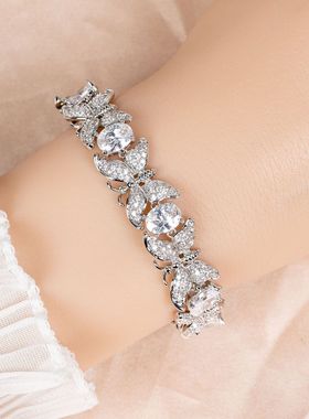 小众轻奢彩宝蝴蝶手链女手饰饰品