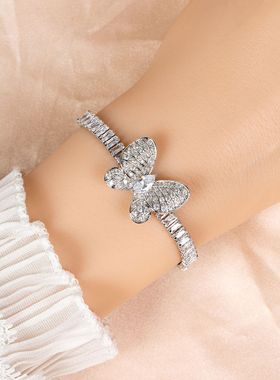 锆石蝴蝶手链小众设计女手饰饰品