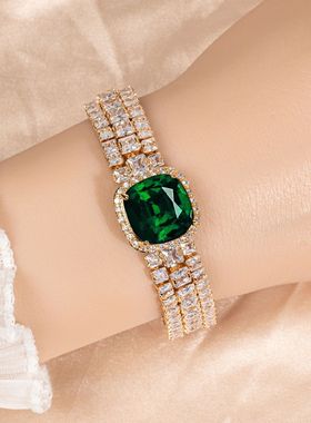 精致满钻锆石手链女轻奢小众饰品