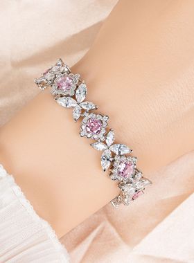 方块花瓣锆石饰品欧美女手链手饰