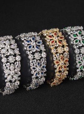 小众冷淡手饰锆石女花卉锆石手链