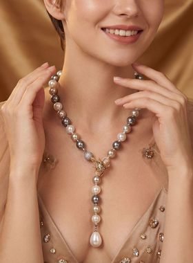 毛衣链项链珍珠女配饰品小众首饰