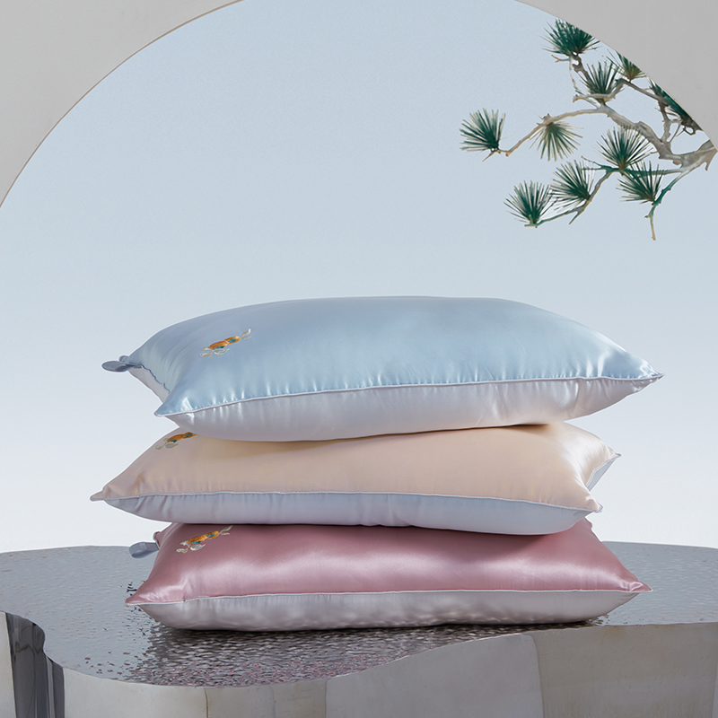 商场同款梦洁家纺蚕丝枕黄金丝枕头真丝枕芯护颈椎助睡眠亲肤 - 图0