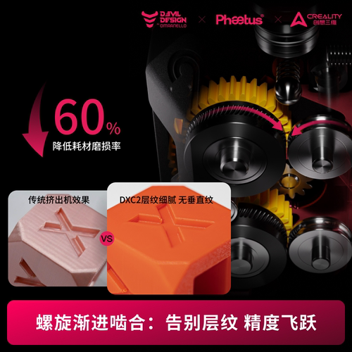 Phaetus菲托斯DXC2挤出机适配创想K2pro/K2/K2plus TPU柔性耗材 - 图3