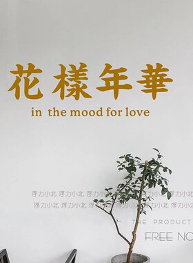 花样年华 复古港风文字贴纸 网红餐厅服装店自拍镜子背景墙装饰