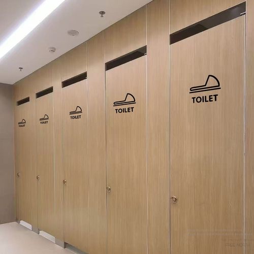 马桶蹲坑标识标志贴纸 店铺商场厕所洗手间卫生间玻璃门板墙贴纸 - 图0