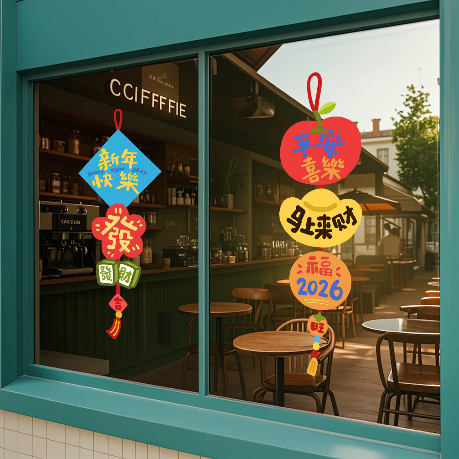 马年新年装饰对联春节窗花静电玻璃门贴纸家公司店铺过年场景布置,淘宝优惠券,粉丝福利购,淘宝优惠卷