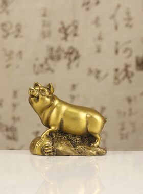 铜猪摆件生肖猪金属工艺品