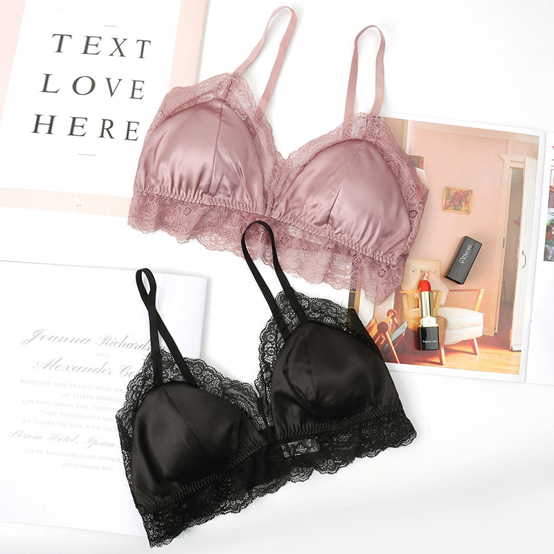 法式大胸显小胸三角杯真丝绸缎文胸 内在密码文胸