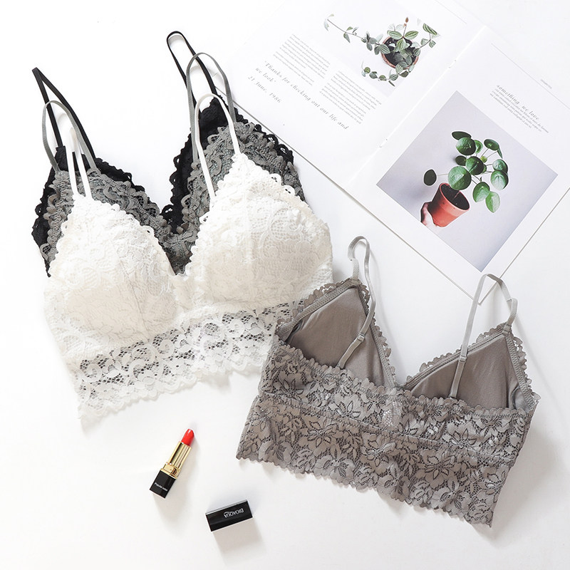 法式无钢圈背心式薄款性感蕾丝胸罩 内在密码文胸