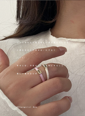 滴油锆石开口戒指女小众设计感