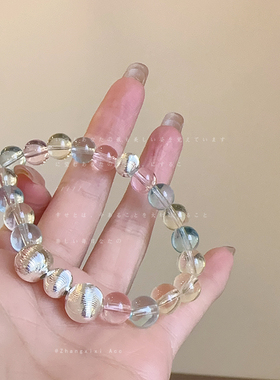 马卡龙彩色串珠弹力绳手链女简约高级感甜美精致时尚百搭手环手饰