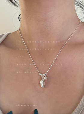 简约设计感许愿瓶花瓶珍珠吊坠项链女小众独特个性时尚颈链锁骨链