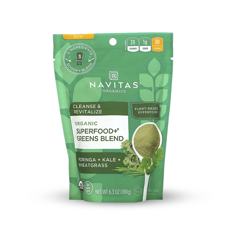 现货~Navitas Greens Blend小麦草羽衣甘蓝辣木混合绿叶粉蔬菜粉 - 图3