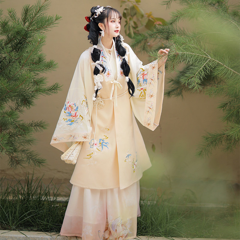 千韵岗拈花记原创明制立领刺绣汉服 千韵岗汉服