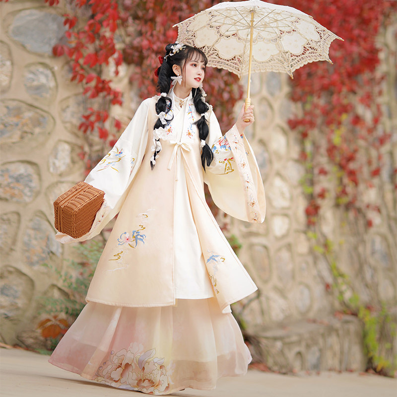 千韵岗拈花记原创明制立领刺绣汉服 千韵岗汉服