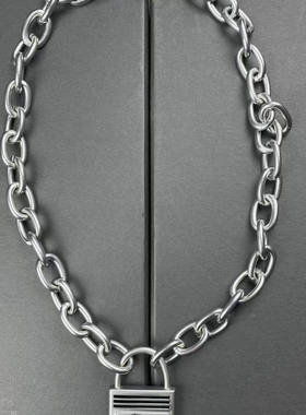 CGYYDS  四周年福利 双银色朋克双头鹰可调节纯铜锁头锁链项链