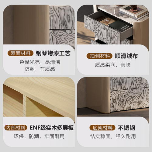 轻奢五斗柜原创意式现代定制高级卧室烤漆大理石收纳抽屉三四斗橱 - 图2
