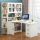 Solid wood corner desk bookshelf study desktop computer table