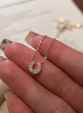 珠宝平替马蹄项链精致小巧U形锁骨链VA青山同款日系agate