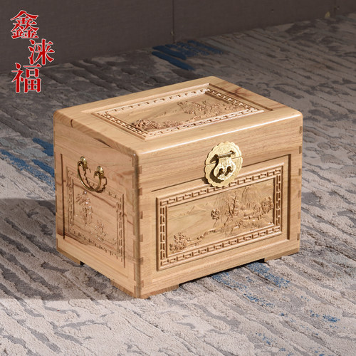 香樟木箱子全香樟木实木婚嫁箱衣箱字画书画箱储物仿古收藏箱 - 图3