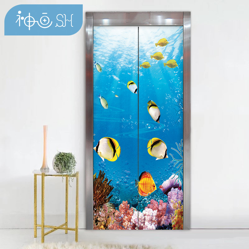 海景电梯门贴纸自粘大海风景装饰画玄关贴画包邮电梯门贴地中海风,淘宝优惠券,粉丝福利购,淘宝优惠卷