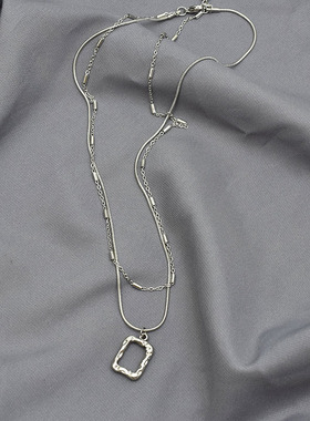 欧美小众设计感双层锁骨链