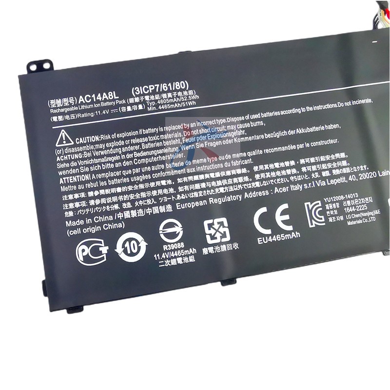 适用acer宏碁VN7-591/2 VN7-791 N15W7 N16C7笔记 AC14A8L电池 - 图0