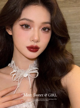 法式花边珍珠串珠蝴蝶结项链女