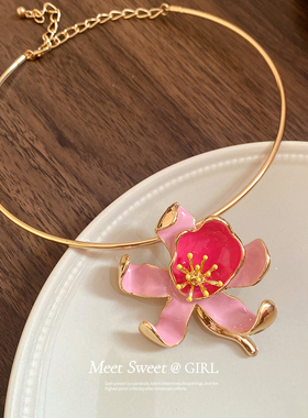 森系超仙滴油花朵项圈choker女