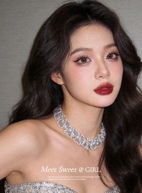 法式优雅气质珍珠串珠花边项链女