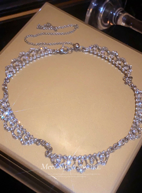 闪钻波纹项链晚礼服新娘结婚