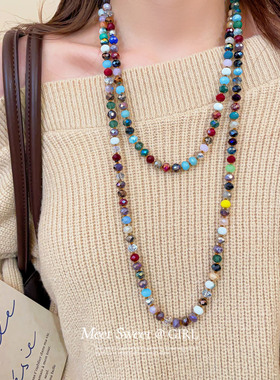 彩色多巴胺玻璃串珠项链