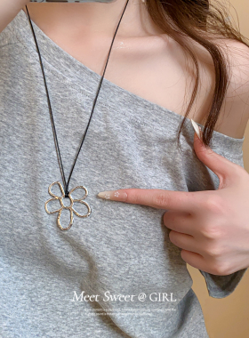 韩系镂空花朵不掉色项链