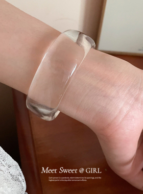 不规则几何宽边素圈开口手镯