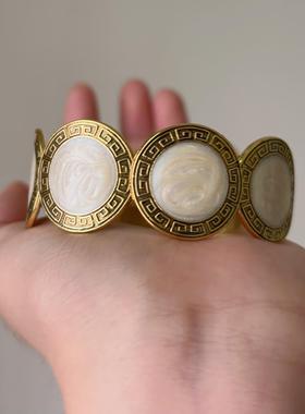 中古vintage滴釉圆圈弹力手镯