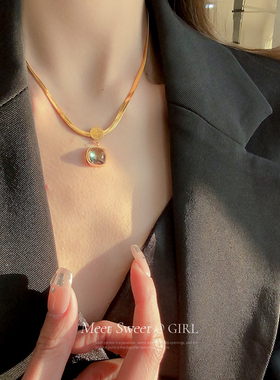 钛钢蛇骨链项链轻奢小众