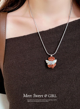 遇见饰品MEET小熊可调毛衣链女